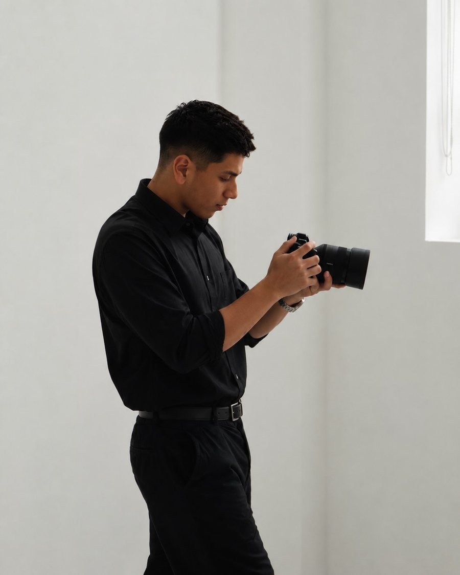 Fundador de Sector As preparando una grabación de vídeo para una inmobiliaria de gama alta